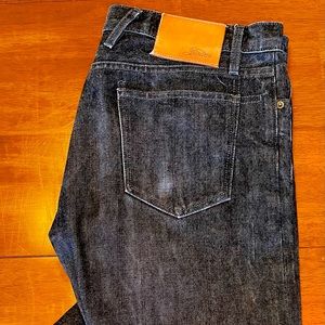 Dark charcoal gray 3sixteen selvedge straight leg jeans. Size 34” x 34.5”.